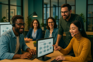 Technical support team planning a website migration — Hulme Tech expert migration support