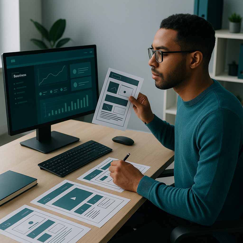 Professional web developer planning business website growth and user experience — Hulme Tech