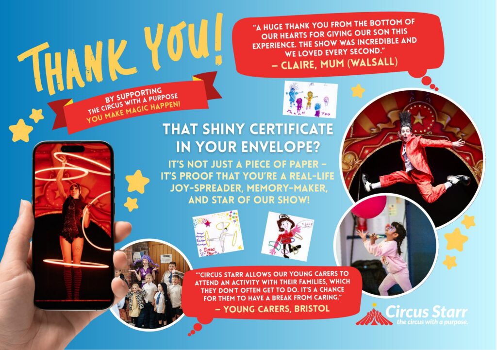 Circus Starr Charity Donation.