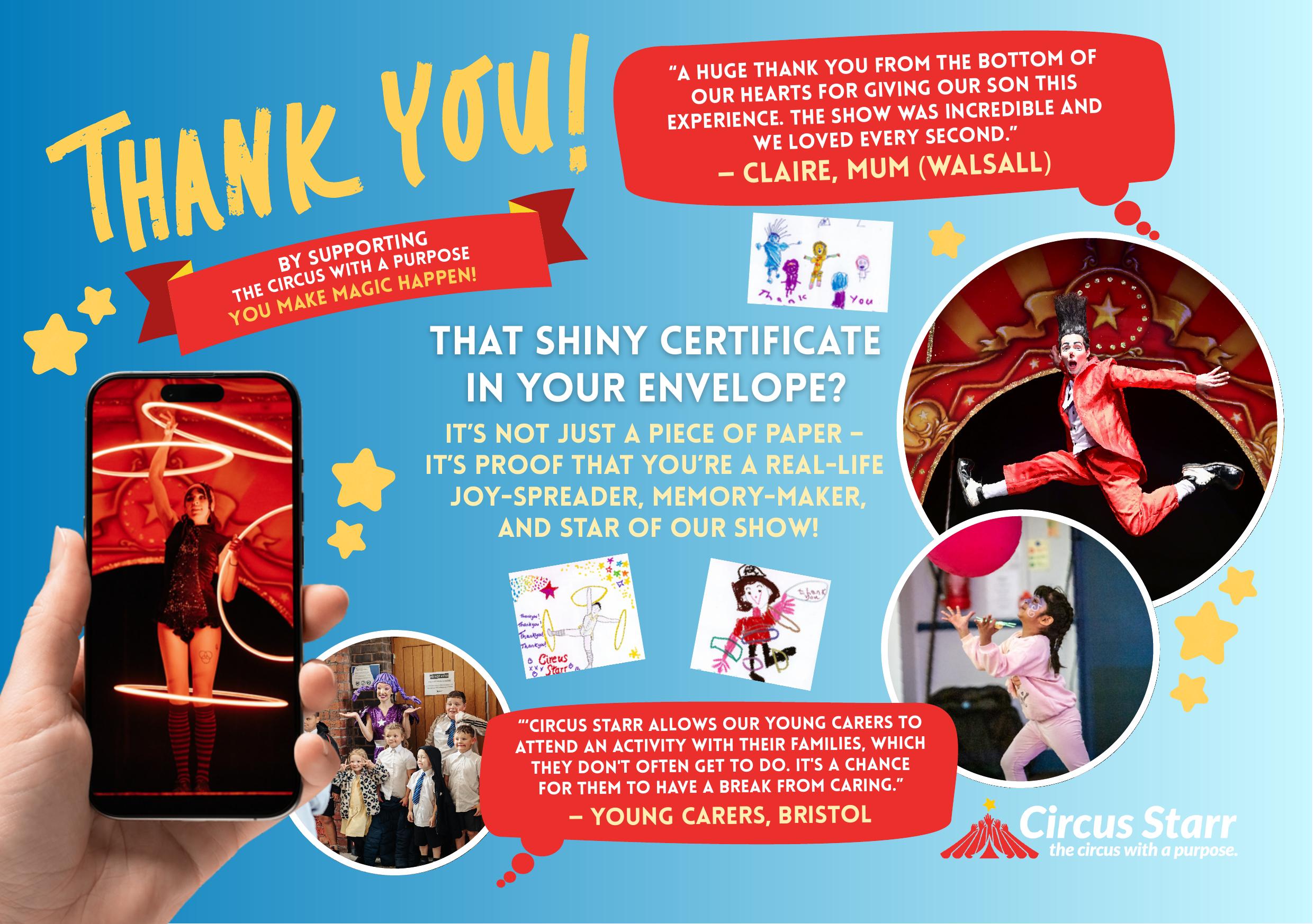 Circus Starr Charity Donation.